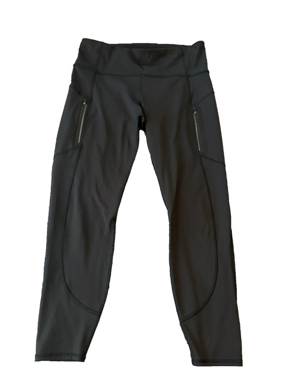 Athleta Rainier 7/8 Tight Leggings Black High Rise Womens L Tall Pockets Running